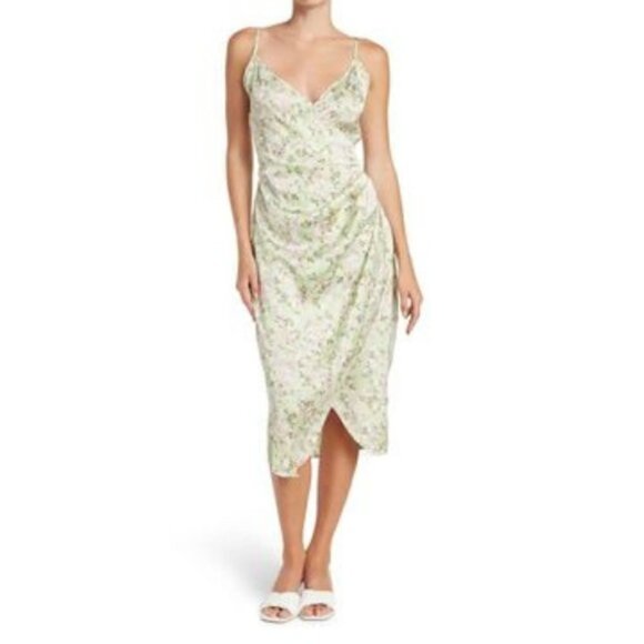 BCBGeneration Womens Dress V-Neck Floral Midi Small - Picture 1 of 14